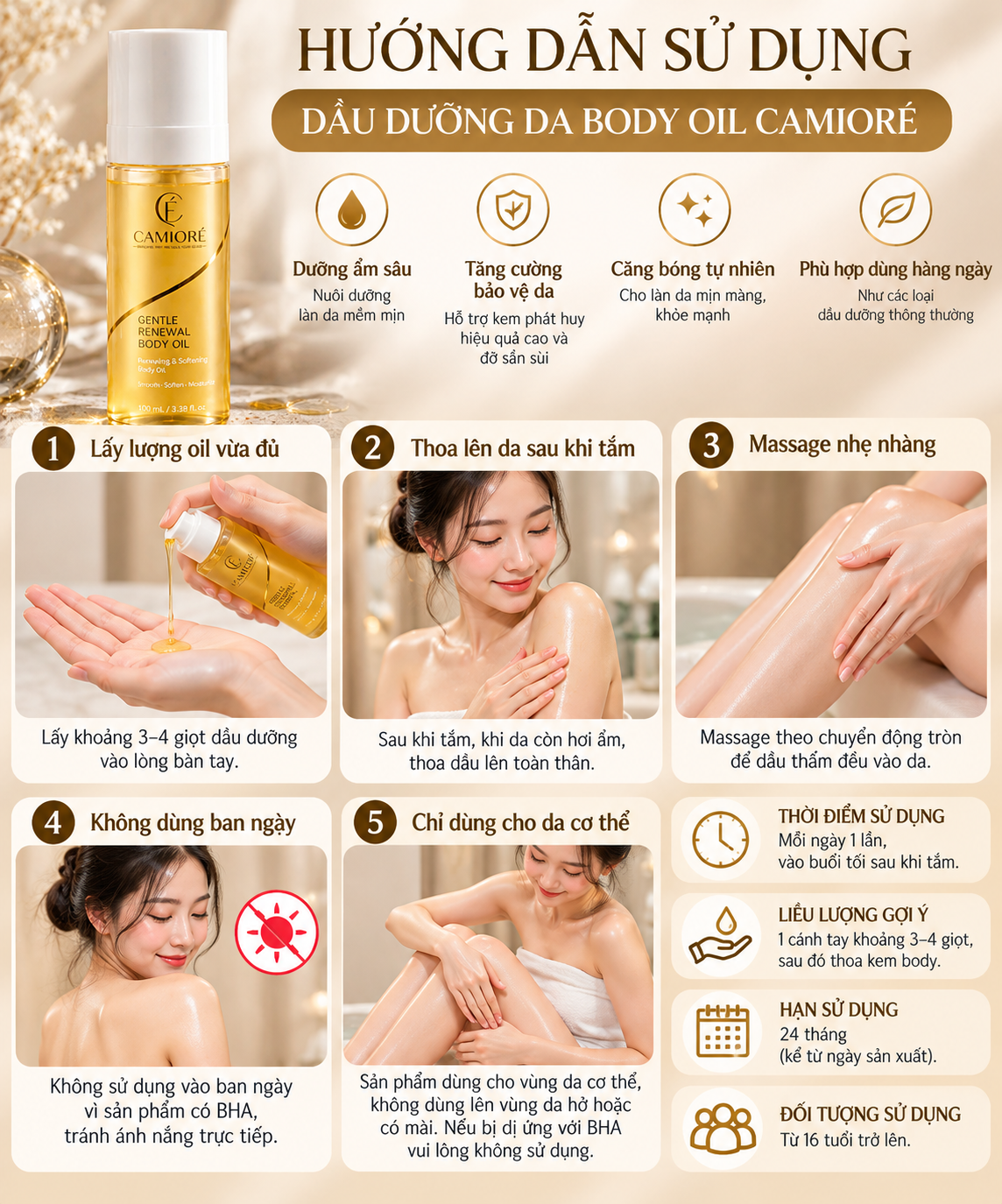 Hướng dẫn sử dụng Body Oil